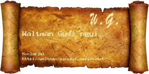 Waltman Gyöngyi névjegykártya