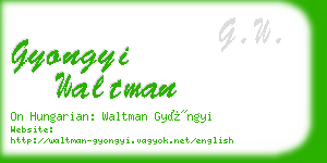gyongyi waltman business card